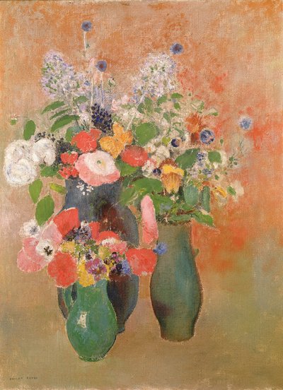 Stilleven van bloemen, 1910 door Odilon Redon